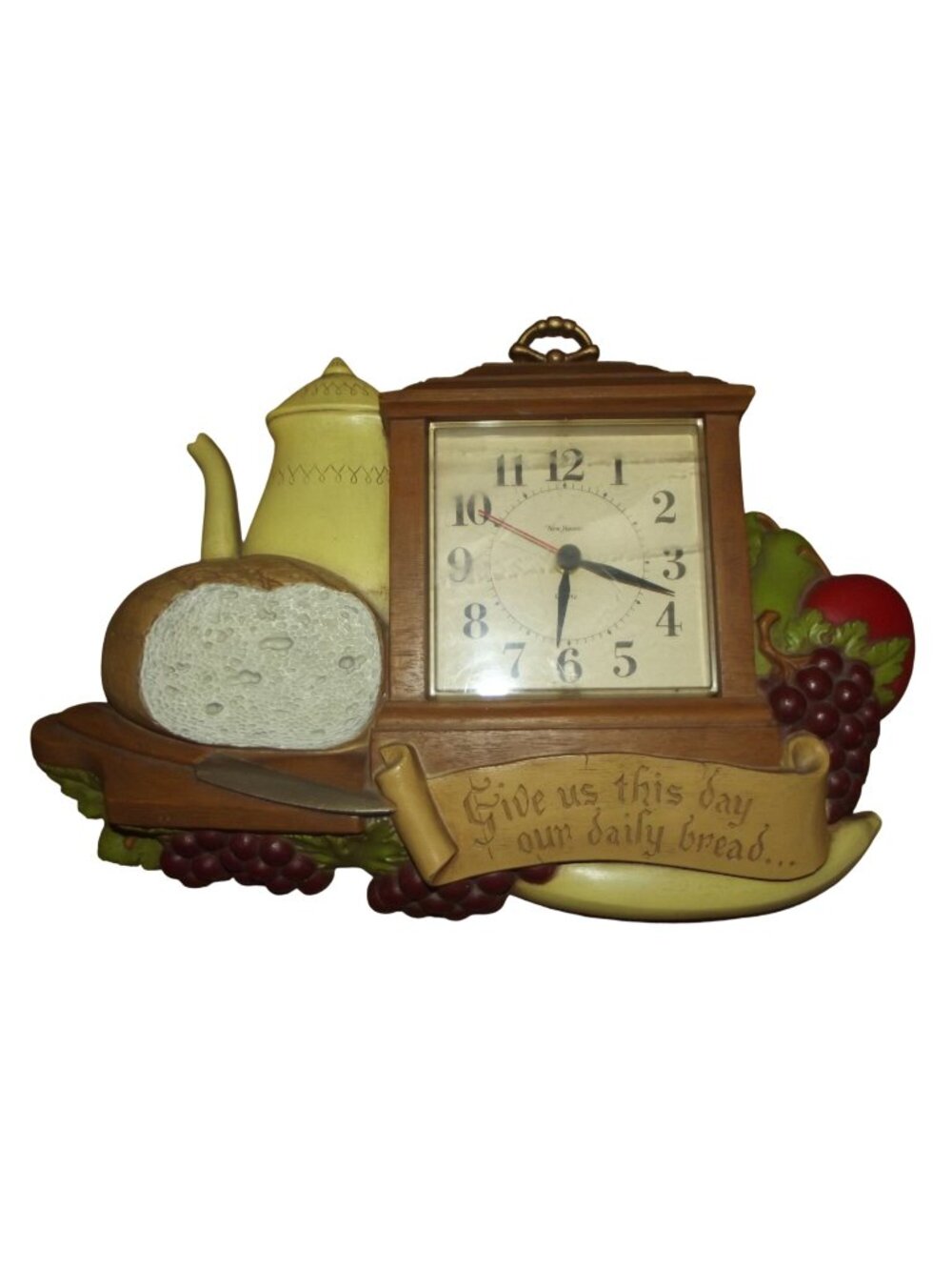Burwood Clock VINTAGE Give us this day our daily bread 2727 NOT WORKING